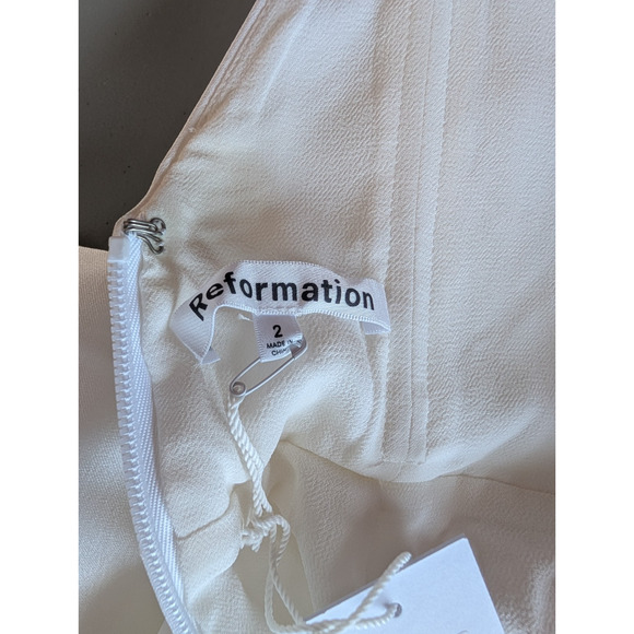 NWD Reformation Icelynn Satin Bridal Wedding Gown Maxi Dress Sz 2 Ivory #4A452 - Picture 6 of 16